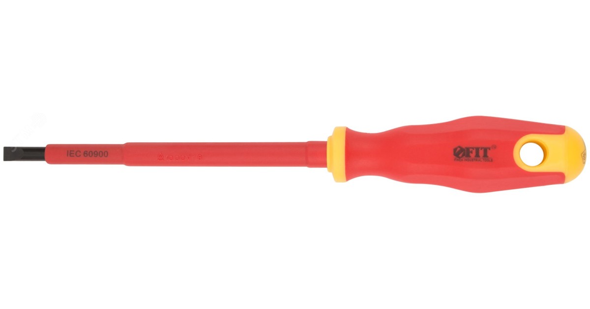 Купить Отвертка изолированная 1000 В, CrV сталь, прорезиненная ручка 5.5х125 мм SL 55898 FIT оптом в Москве