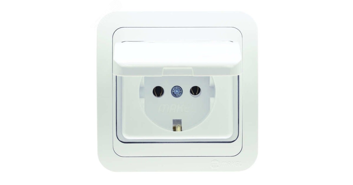 Купить Розетка 1-м СП Mimoza 16А IP20 с крышкой керамика бел./бел. 12009 Makel оптом в Москве
