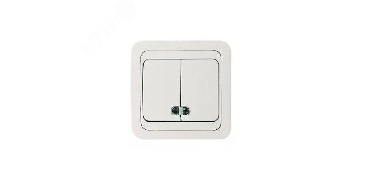 Купить Выключатель 2-кл. СП Mimoza 10А IP20 с подсветкой бел./бел. 12023 Makel оптом в Москве