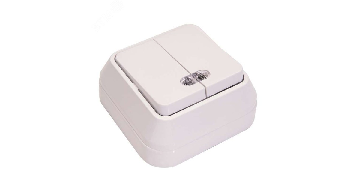 Купить Выключатель 2-кл. ОП 10А IP20 с подсветкой бел. 45123 Makel оптом в Москве