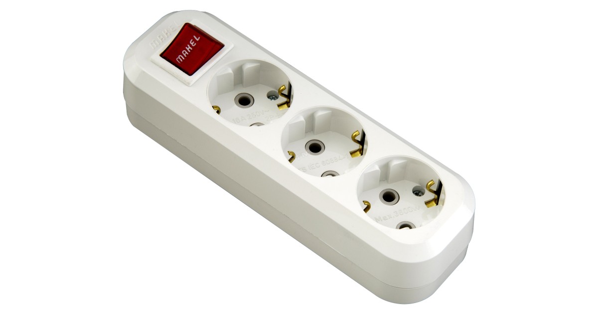 Купить Колодка удлинителя 3-м с заземл. с выкл. MGP211 Makel оптом в Москве