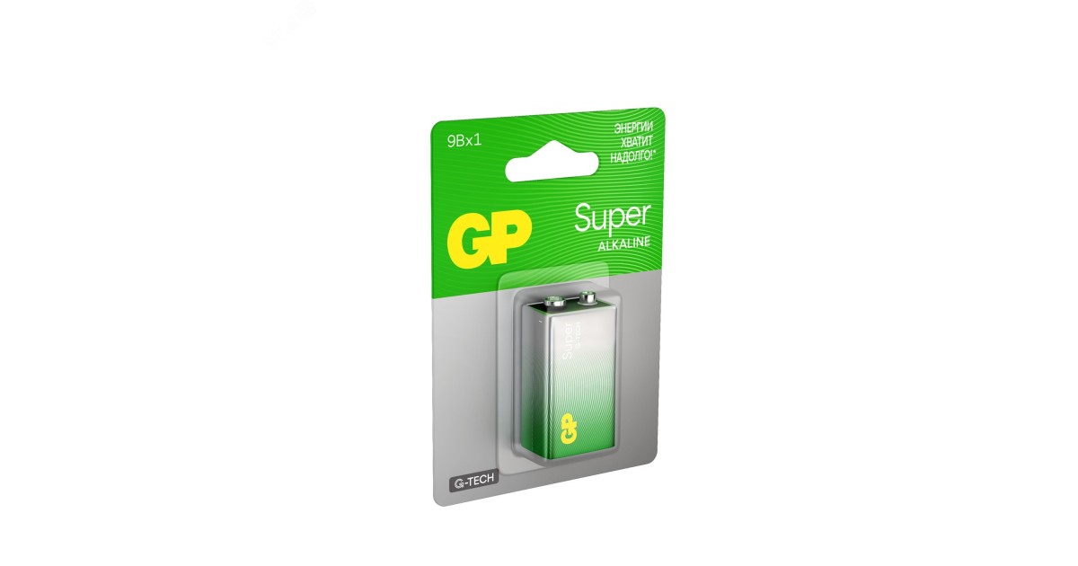 Купить Батарейка алкалиновая GP Super Alkaline G-Tech 9V Крона - 1 шт. на блистере 1219 GP Batteries оптом в Москве