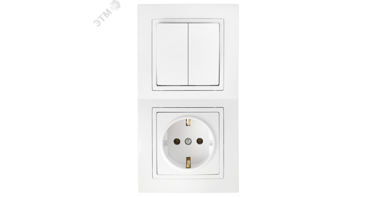 Купить Беларусь Блок: выключатель двухклавишный + розетка Зк Блок 2В-РЦ-730 Белтиз оптом в Москве