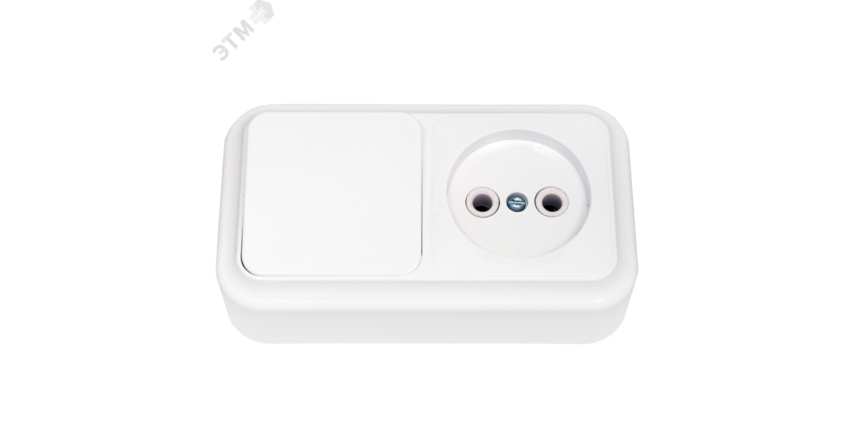 Купить Беларусь Блок наружный: выключатель одноклавишный + розетка без заземления Пралеска Блок В-РЦ-521 Белтиз оптом в Москве