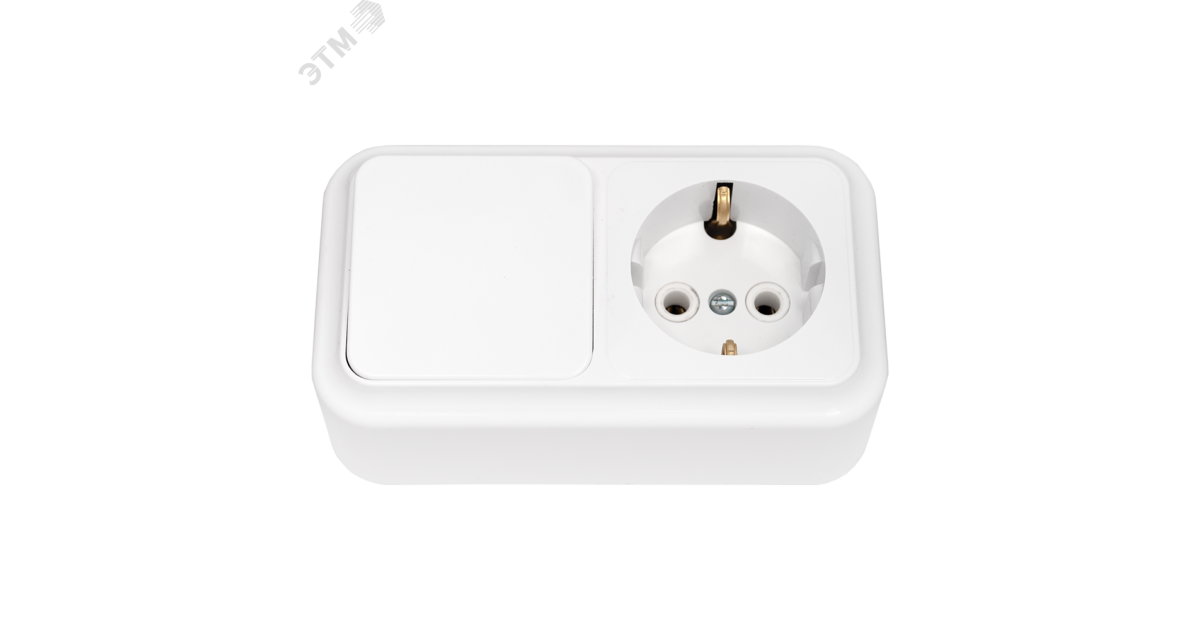 Купить Беларусь Блок: выключатель одноклавишный + розетка с заземлением наружный Пралеска Блок В-РЦ-527 Белтиз оптом в Москве