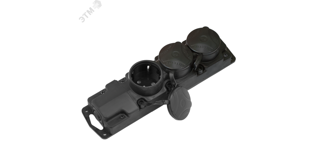 Купить Беларусь Розетка тройная переносная каучук с защитными крышками 2P+E 1х16А IP45 Розетка Р16-381 Белтиз оптом в Москве