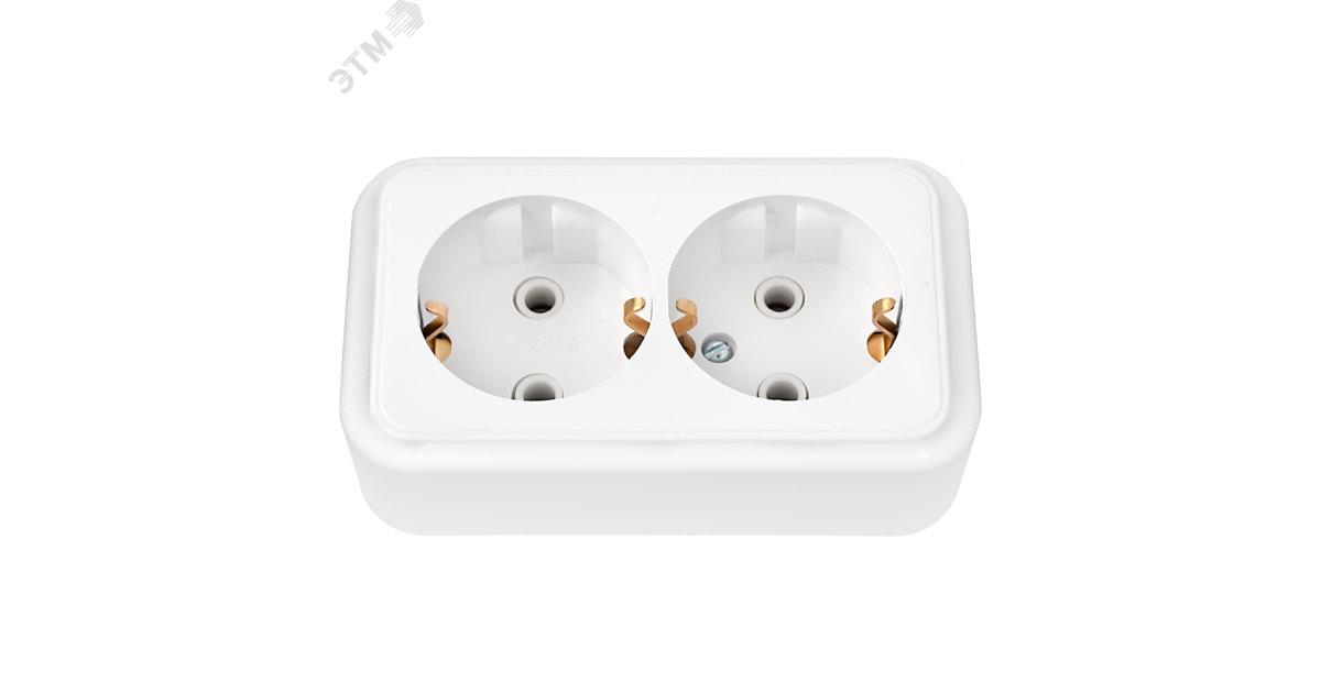 Купить Беларусь Розетка двойная с заземлением наружная Розетка РА16-261 Белтиз оптом в Москве