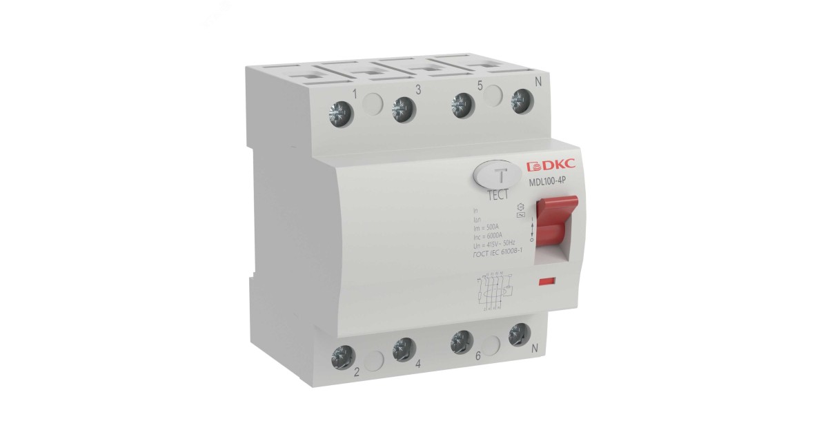 Купить Выключатель дифференциального тока 4п 80A 300мА АС MDL100-4P4-80-AC DKC оптом в Москве