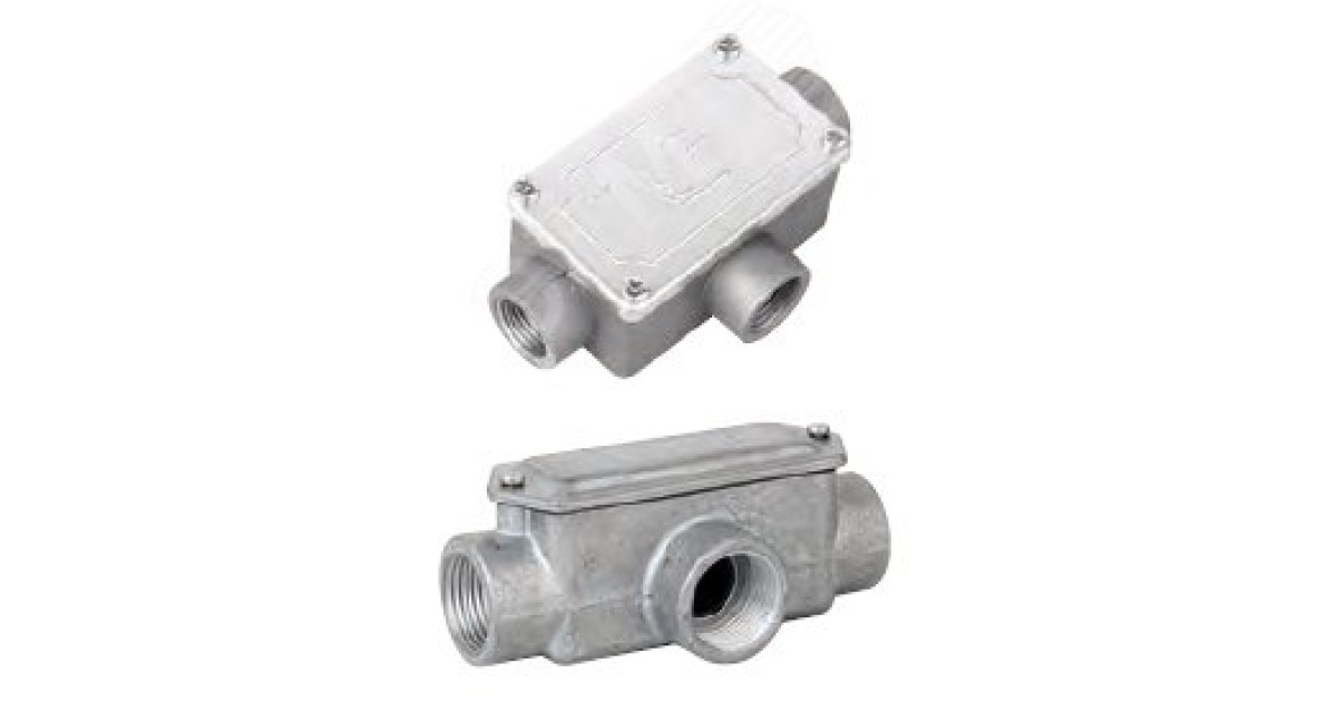 Купить Коробка ответвительная алюминиевая, 3 ввода, М32х1,5 ,IP55, 146х63х57мм 6330-32A DKC оптом в Москве