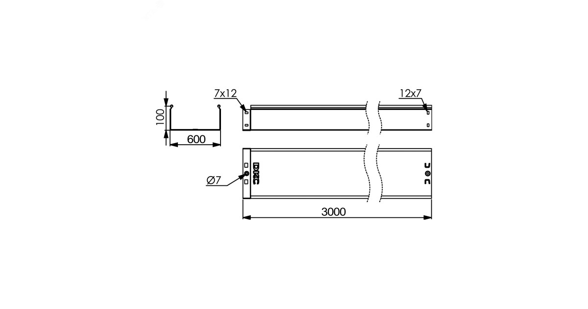 Купить Лоток неперфорированный 600х100х3000 горячеоцинкованный 35107HDZ DKC оптом в Москве