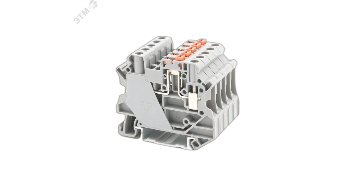 Купить Клемма с размыкателем , винтовой зажим, 2 точки подключения, 4 кв.мм, серая TUR-4-MT-P-P DKC оптом в Москве