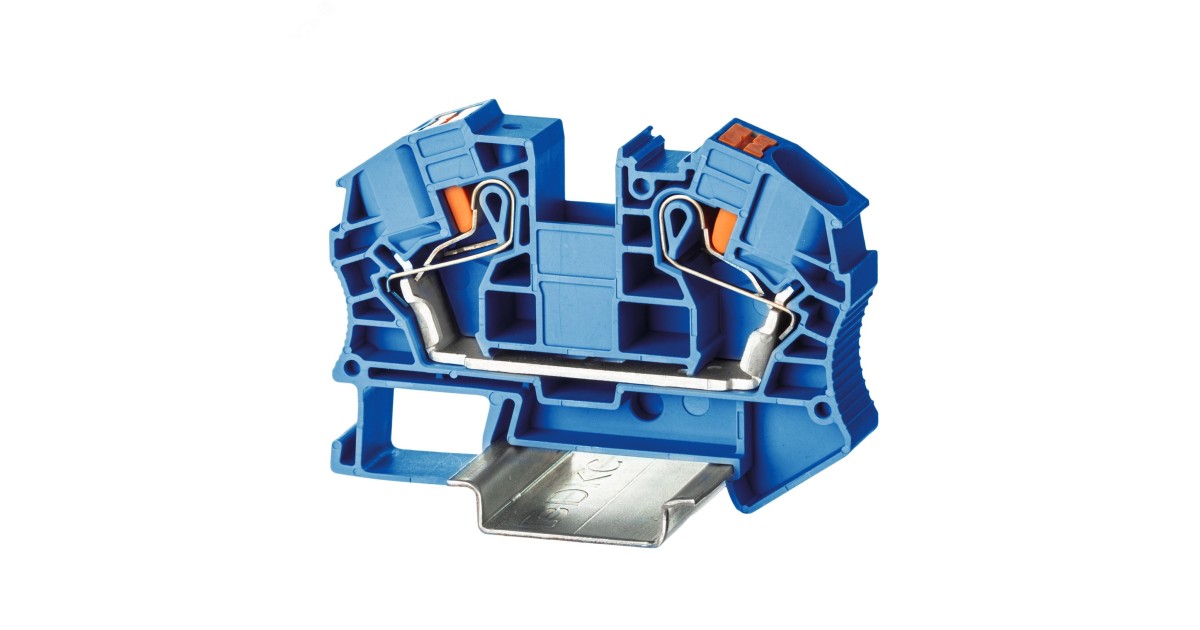 Купить Клемма проходная , зажим push-in, 2 точки подключения, 16 кв.мм, синяя VPR-16-BU DKC оптом в Москве