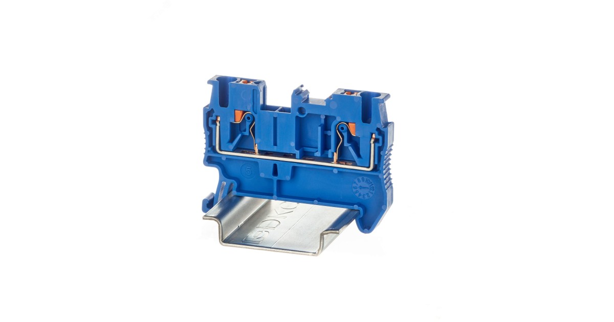Купить Клемма проходная, зажим push-in, 2 точки подключения, 2.5 кв.мм, синяя VPR-2.5-BU DKC оптом в Москве