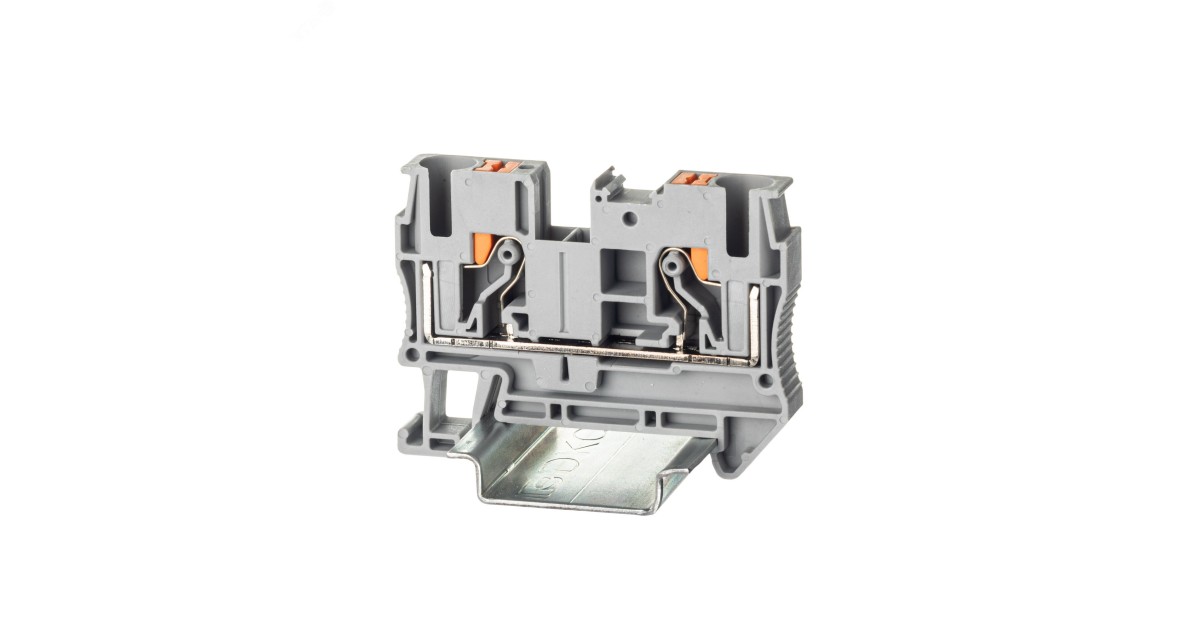 Купить Клемма проходная, зажим push-in, 2 точки подключения, 6 кв.мм, серая VPR-6-GY DKC оптом в Москве