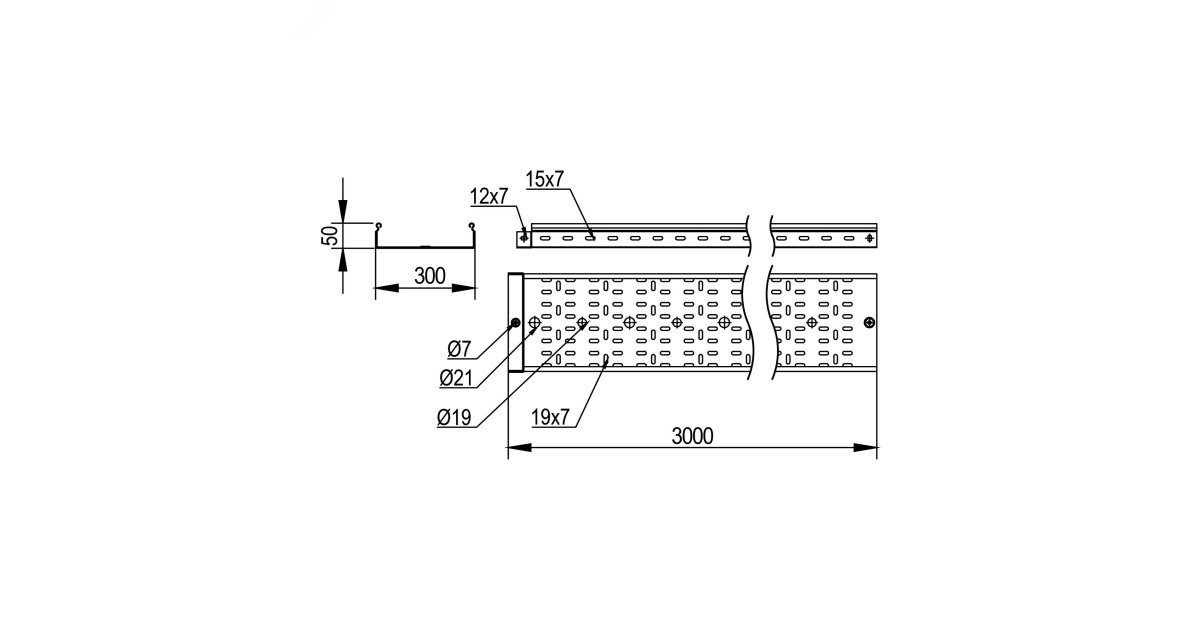 Купить Лоток перфорированный 50x300х3000, 2,0 мм SPH30530 DKC оптом в Москве