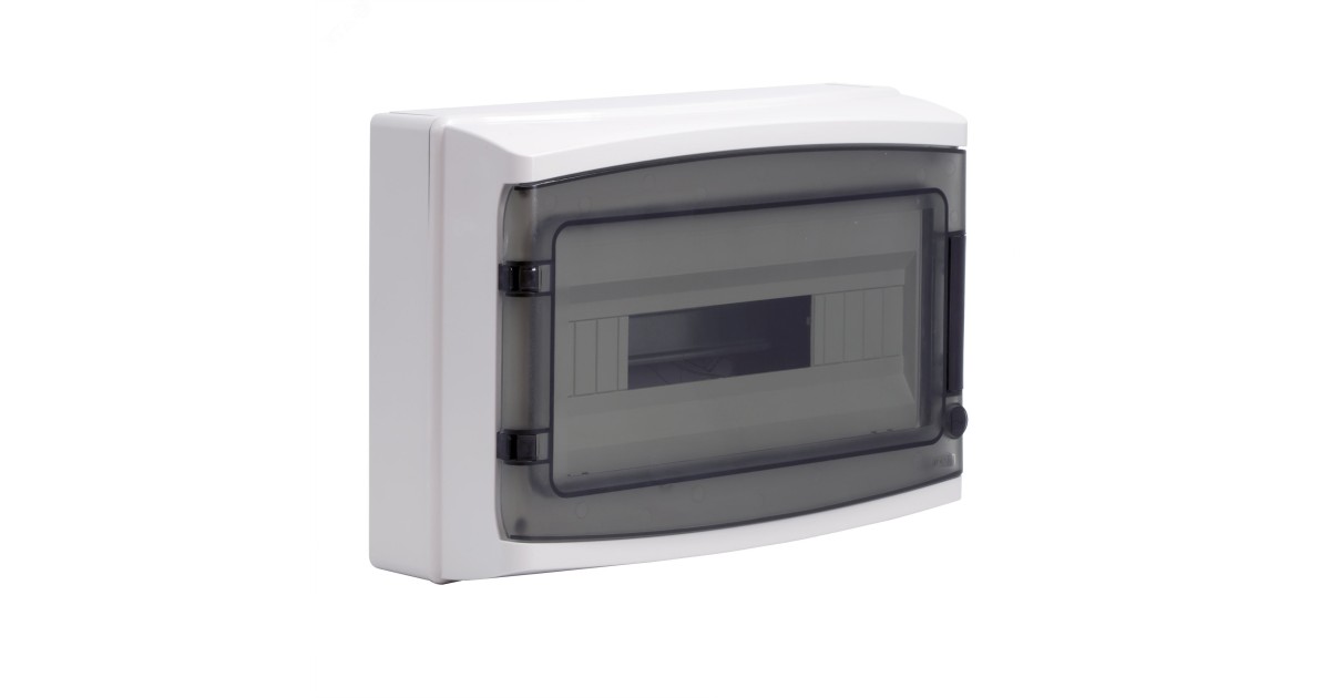 Купить Щиток настенный с дверцей 18 мод.,IP65, серый, с клеммным блоком 63А RB18W6TGD DKC оптом в Москве