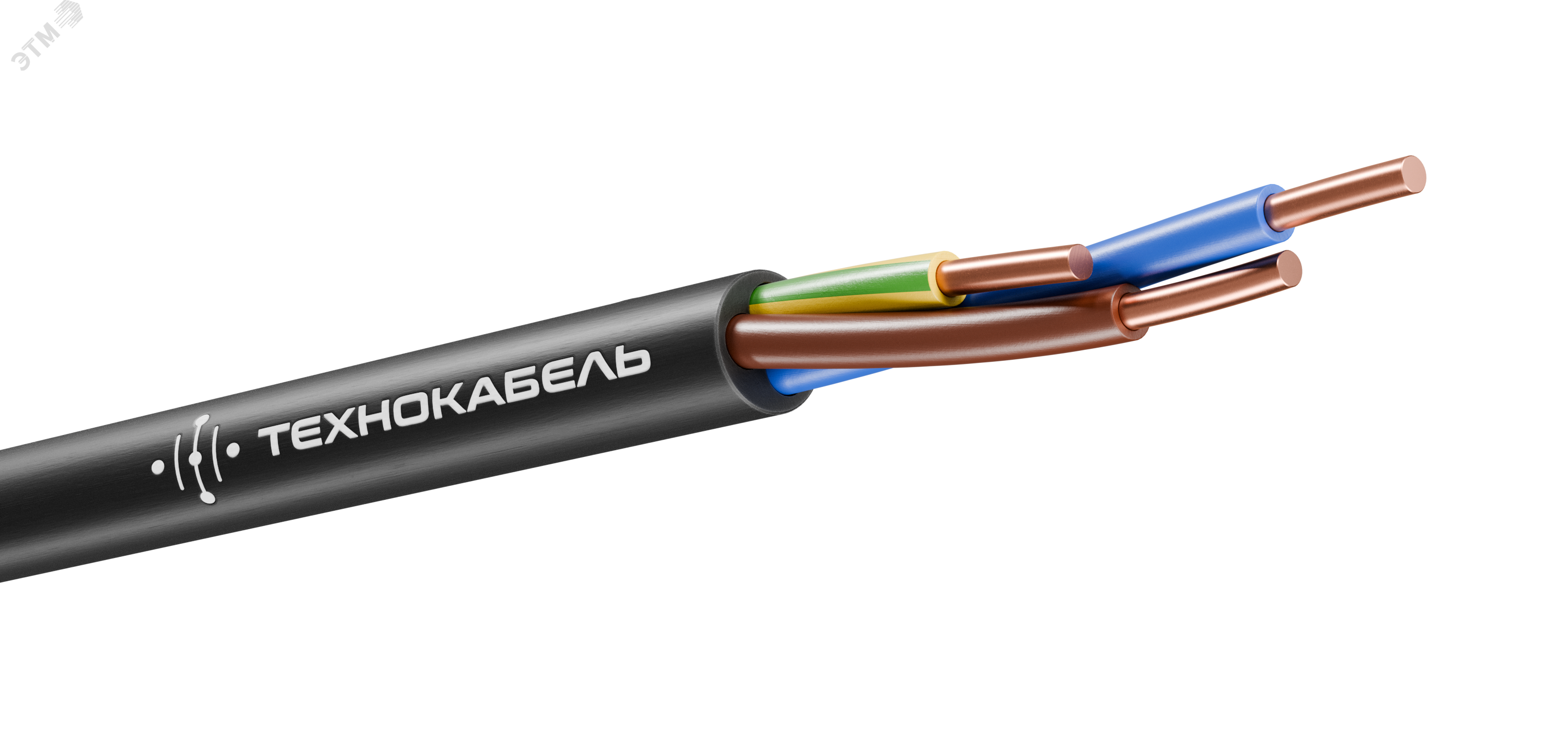 Кабель силовой ВВГнг(А)-LS 3Х2.5 ок(N.PE)-0.660 ТРТС 00-00148507 - Технокабель