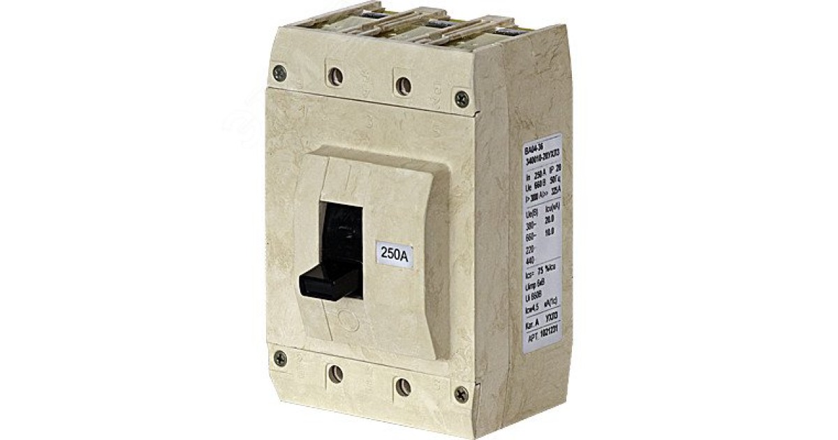 Купить Выключатель автоматический ВА04-36-340010-20УХЛ3 400А,660В без комплекта зажимов 1021315 КОНТАКТОР(группа Legrand) оптом в Москве