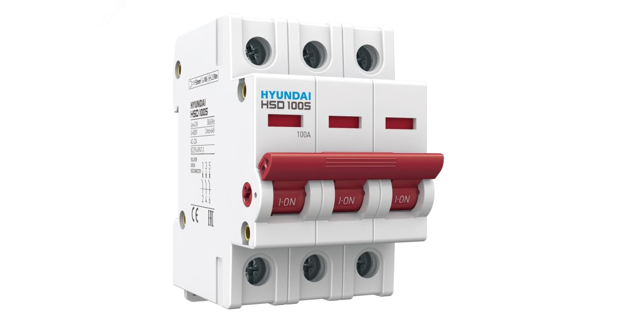 Купить Выключатель нагрузки трехполюсный 40А HSD HSD100S3PDSS0000C00040_C Hyundai Electric оптом в Москве
