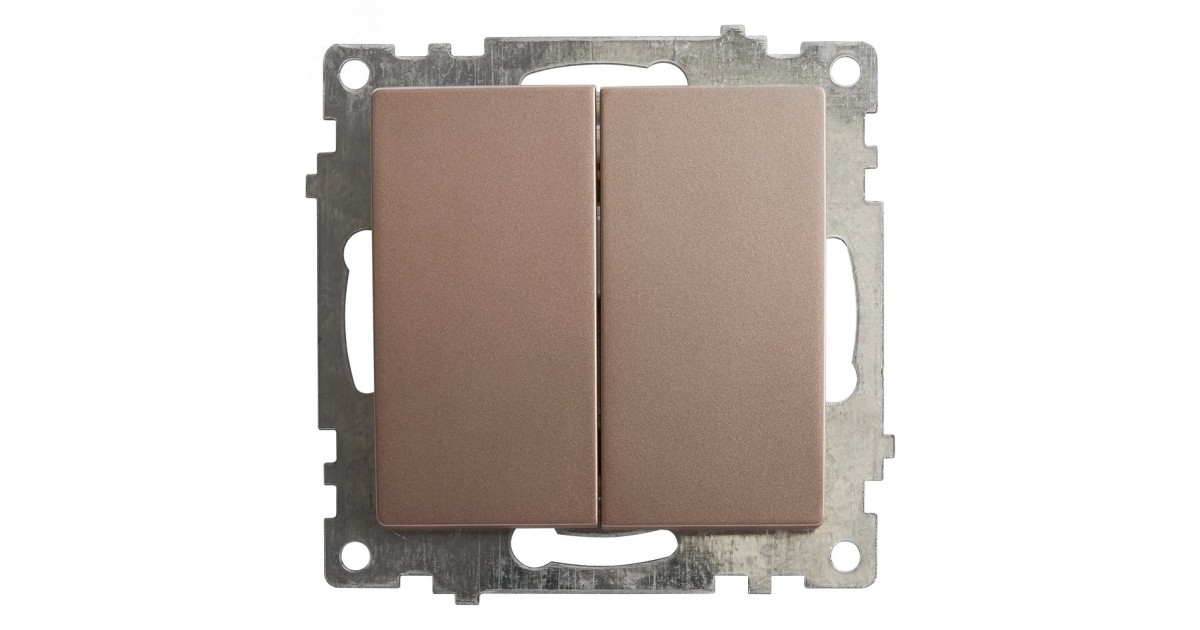 Купить Выключатель 2-клавишный (механизм) 250В, 10А, серия Катрин, шампань Stekker 39592 Feron оптом в Москве