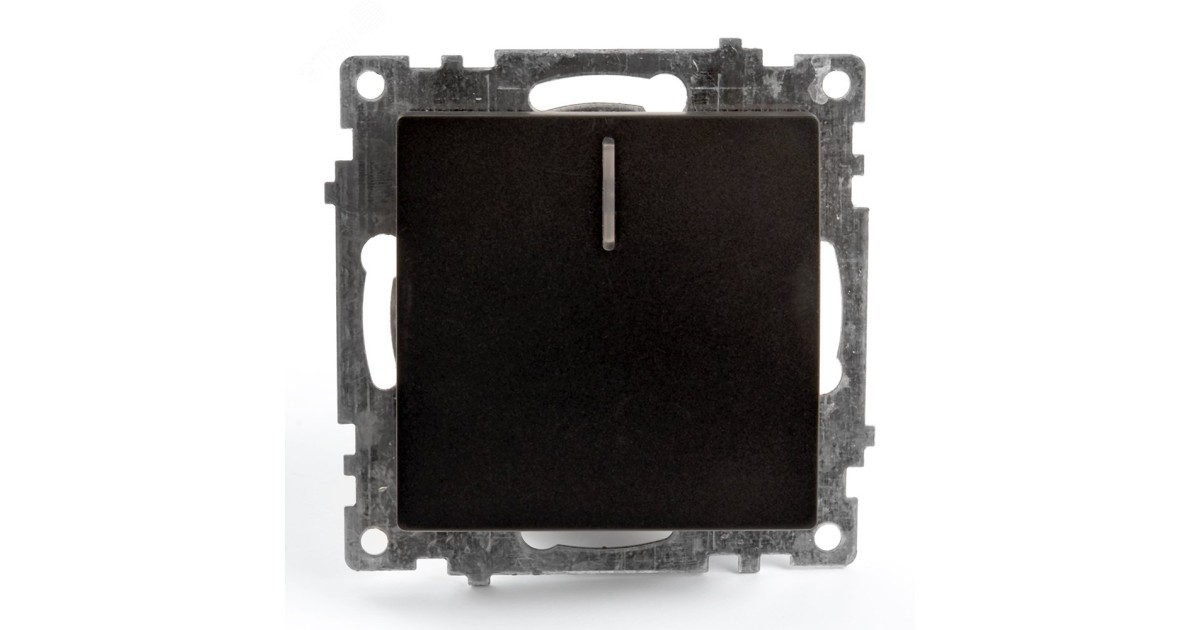 Купить Выключатель 1-клавишный c индикатором, Катрин, черный, 39605 Feron оптом в Москве