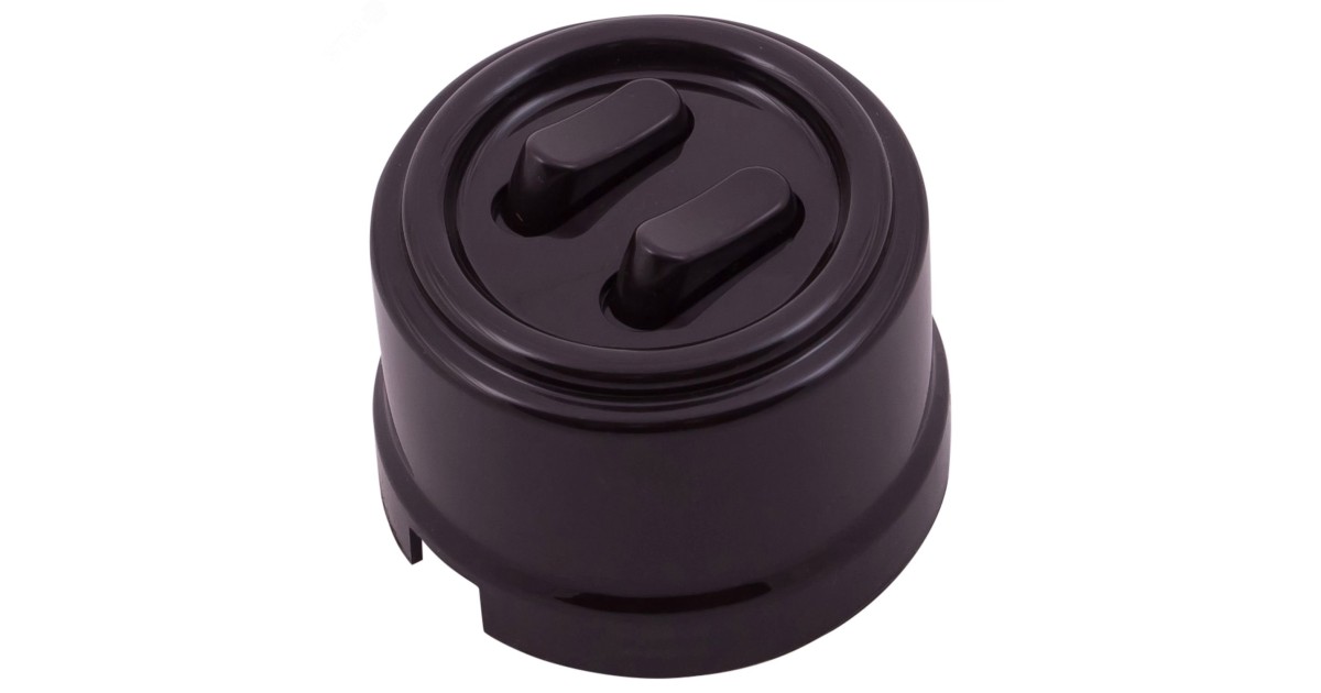 Купить Выключатель 2-кл. ретро ABS-пластик корич. B1-222-22 Bironi оптом в Москве