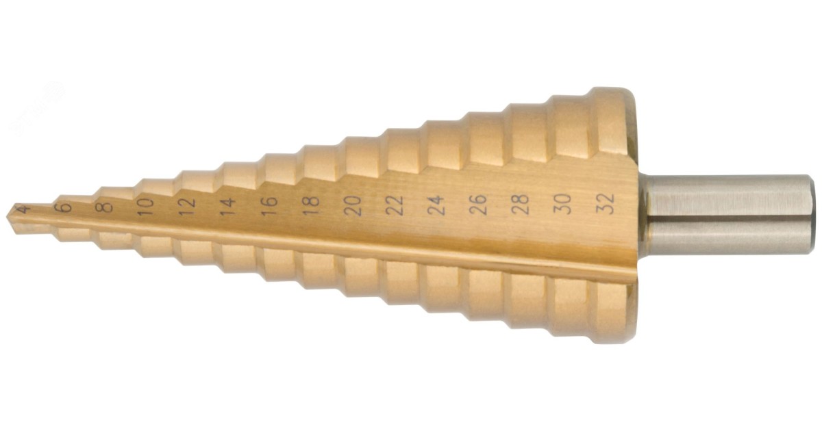 Купить Сверло ступенчатое HSS по металлу, 15 ступеней, 4-32 мм 36384М FIT оптом в Москве