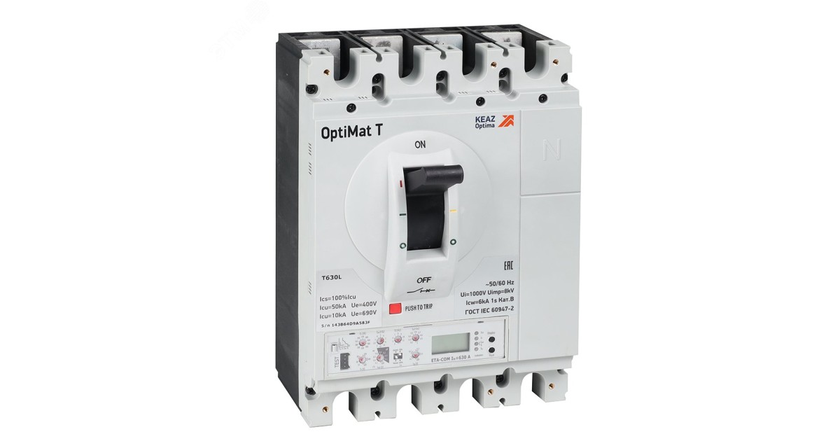 Купить Выключатель автоматический для защиты двигателя OptiMat T400L ETA-M 400A 3P КЭАЗ оптом в Москве