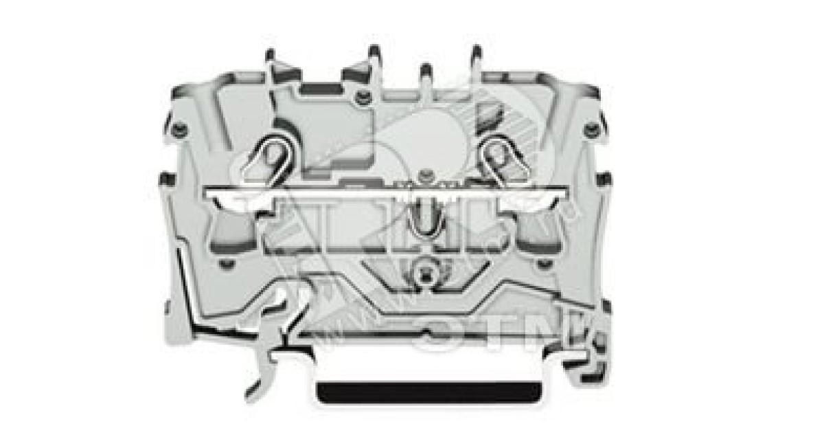 Купить Клемма двухпроводная проходная 0.5-4(6)мм.кв. на DIN рейку 2004-1201 WAGO оптом в Москве