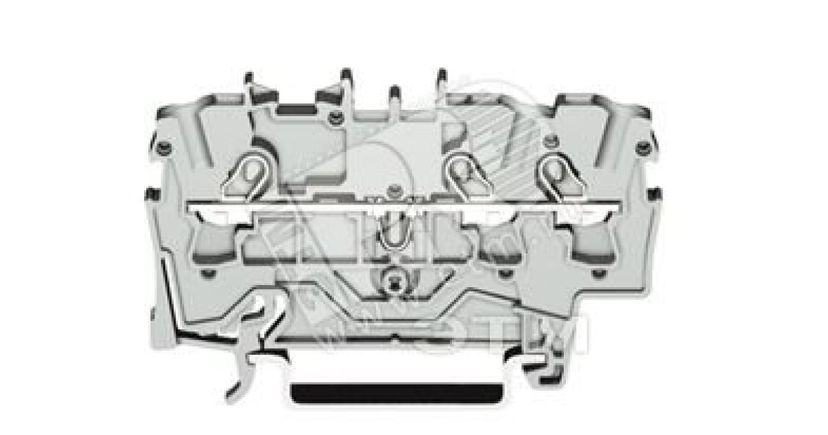 Купить Клемма трехпроводная проходная 0.25-2.5(4)мм.кв. на DIN рейку 2002-1301 WAGO оптом в Москве