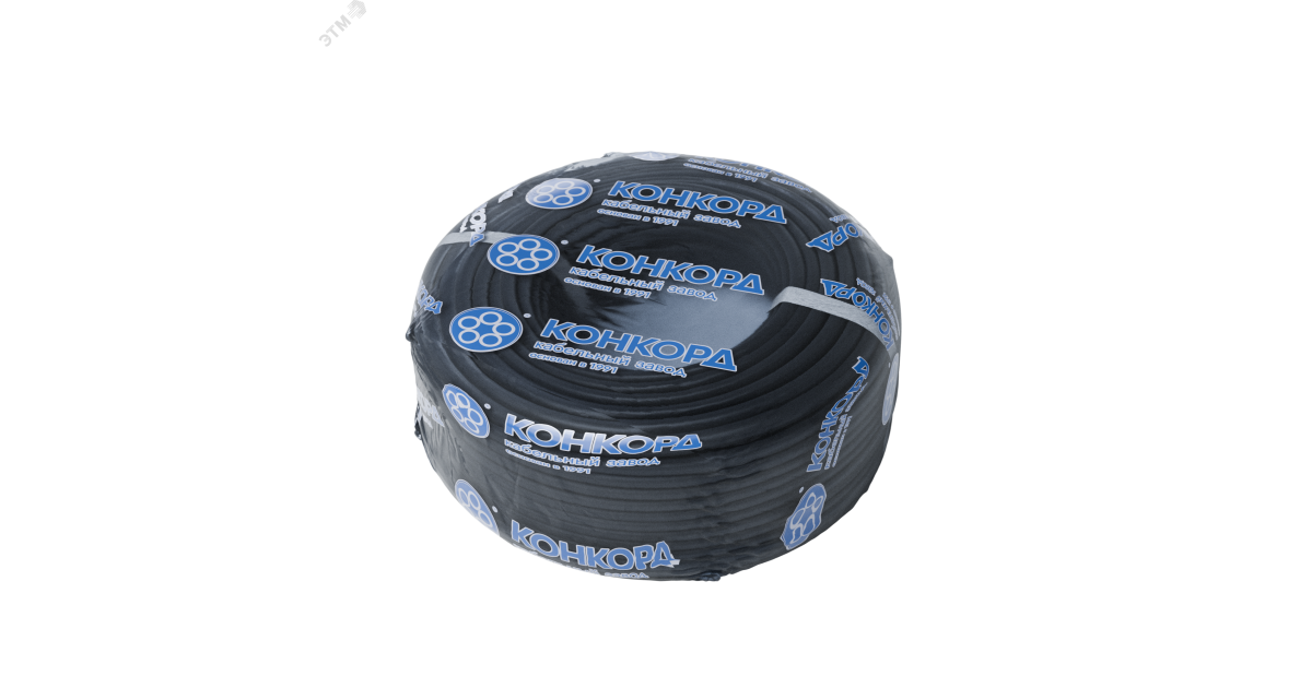 Купить Провод ПВС 2х1,5+1x1,5 черный бухта 100м 4763 Конкорд оптом в Москве
