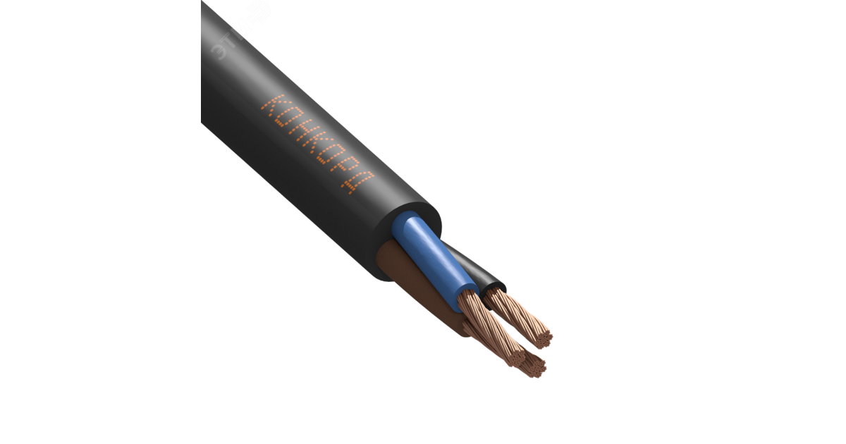 Купить Провод ПВС 2х2,5+1x2,5 черный ТРТС 221 Конкорд оптом в Москве