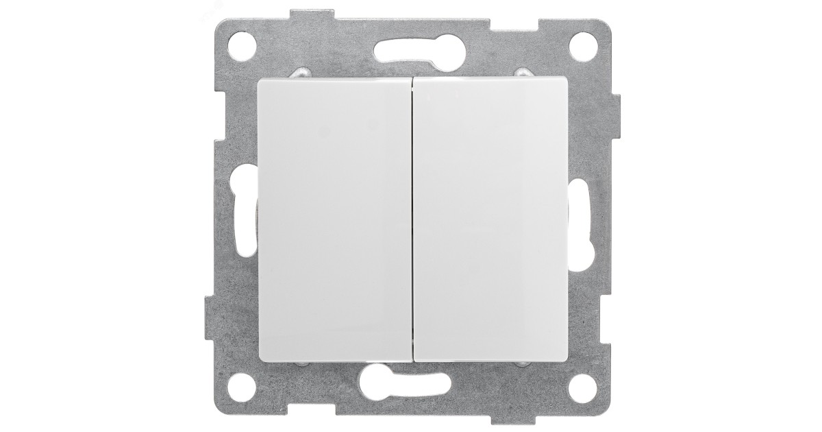 Купить Выключатель 2-кл. СП Bravo 10А 250В механизм бел. С10В2-001 GUSI оптом в Москве