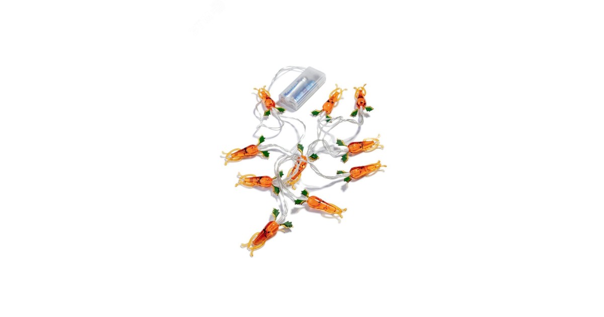 Купить Гирлянда светодиодная "Морковки" акрил 1.35м +0.3м тепл. бел. КОСМОС KOC_GIR-B102 Космос оптом в Москве