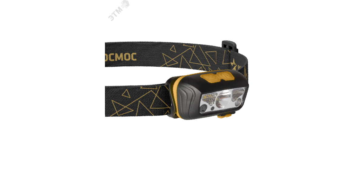 Купить Фонарь аккумуляторный налобный сенсорный 2Вт XPE LED+2Вт SMD LED+красн. Li-po 102540 1200мА.ч корпус ABS-пластик USB-шнур регулируемый эласт. ремешок KOC505Lit Космос оптом в Москве