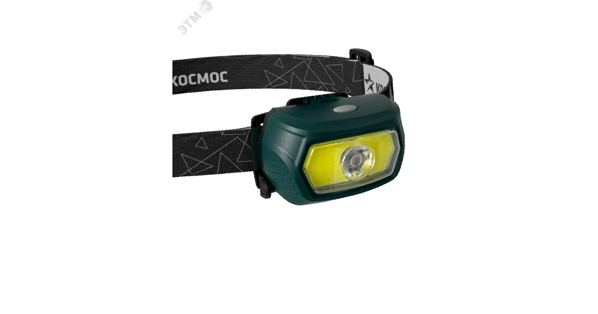 Купить Фонарь аккумуляторный налобный 3Вт XPE LED+5Вт COB LED с коллиматорной линзой съемный Li-ion 18650 1200мА.ч корпус ABS-пластик USB-шнур type C доп. держатель для батареек 3xААА регулируемый эласт. ремешок KOC509Lit Космос оптом в Москве