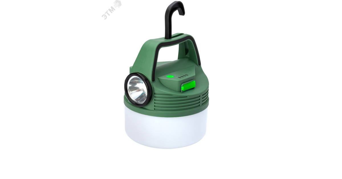 Купить Фонарь аккумуляторный кемпинговый походный 16Вт SMD LED+3Вт LED Li-ion 18650 2400мА.ч Power-bank корпус ABS-пластик индикатор уровня заряда USB-шнур складной крючок для подвешивания матов. рассеив. KOC616Lit Космос оптом в Москве