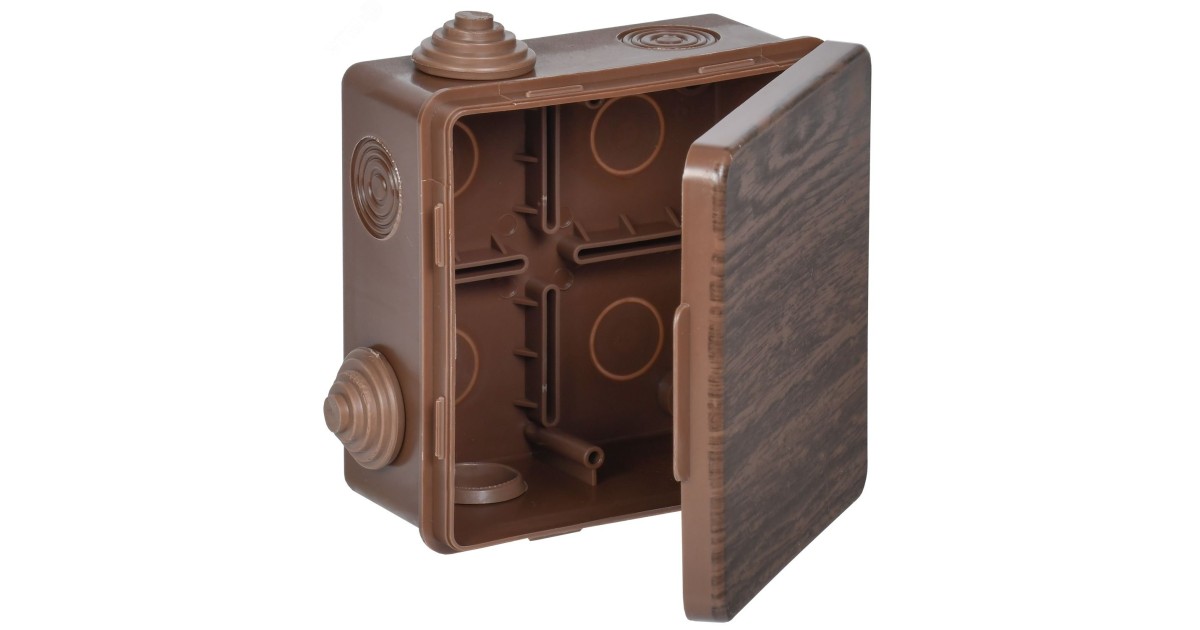 Купить Коробка расп. КМ 100х100х50мм о/к IP54 8 вв. дуб UKO31-100-100-050-K24-54 IEK оптом в Москве