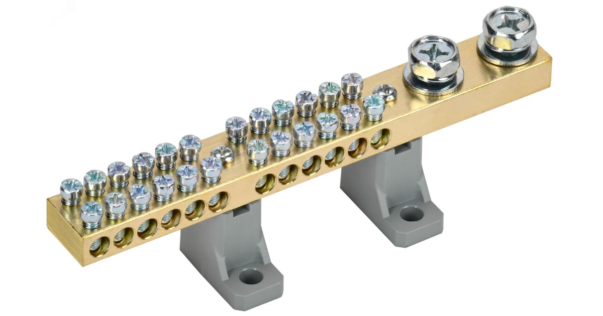 Купить Шина N "ноль" на двух угл. изол. 200А ШНИ-10х18-24-L2-С YNN30-24-C2-K03 IEK оптом в Москве