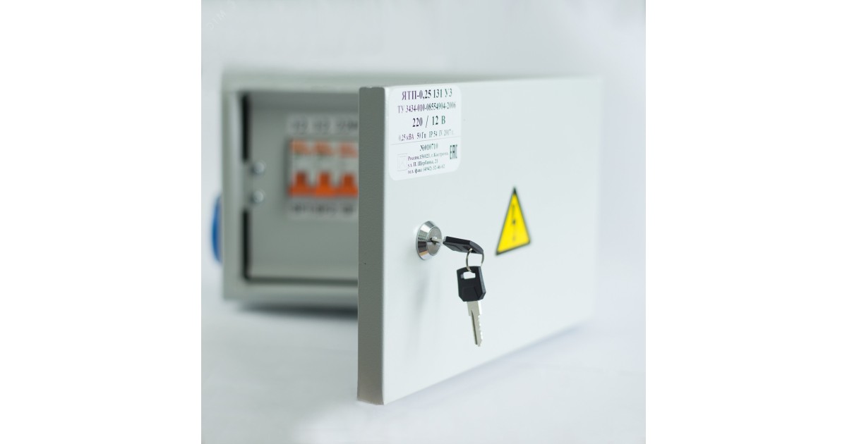 Купить Ящик с понижающим трансформатором ЯТП 0.25 220/12В IP54 с тремя автоматами ОС0000016339 ФКУ Кострома оптом в Москве