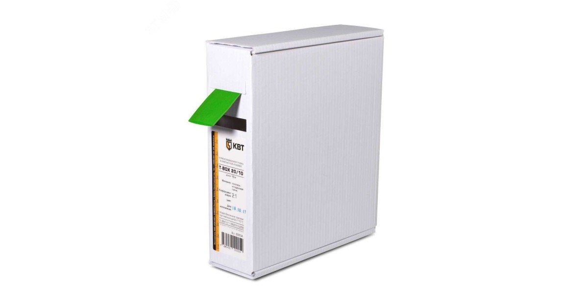 Купить Трубка термоусадочная в евро боксе T-BOX 12/6 зел. (уп.10м) КВТ оптом в Москве