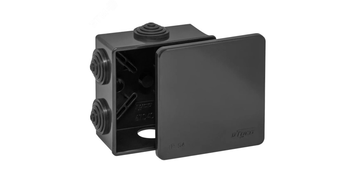 Купить Коробка распределительная ОП 85х85х40мм УХЛ1 IP54 черн. 67040Ч Ruvinil оптом в Москве