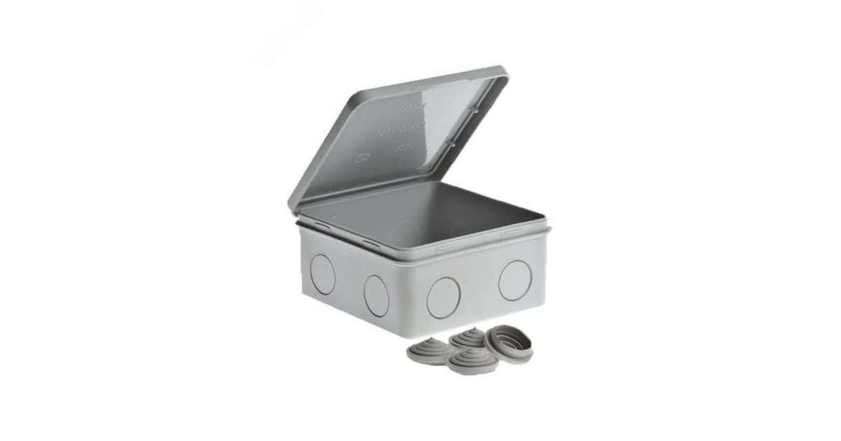 Купить Коробка ОП Тусо распаячная 100х100х50мм откид. крышка IP54 67044 Ruvinil оптом в Москве