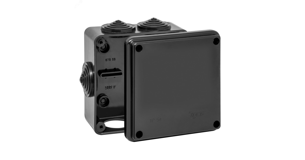 Купить Коробка распределительная ОП 100х100х50мм УХЛ1 IP54 черн. 67050Ч Ruvinil оптом в Москве