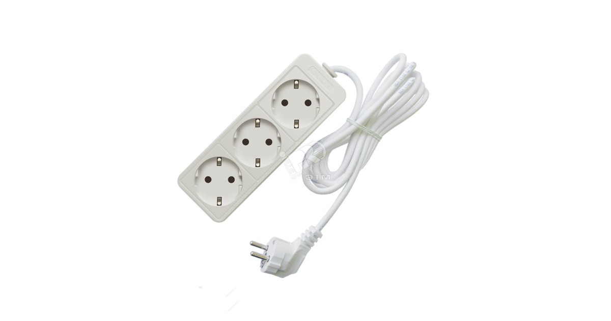 Купить Удлинитель бытовой ТМ Союз 2200 Вт с заземлением 3 гнезда ПВС 1,5м 481S-9301 УНИВЕРСАЛ оптом в Москве