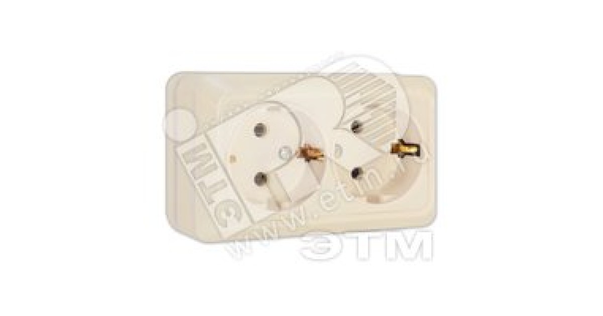 Купить Олимп Розетка двойная с заземлением бежевая наружная Б-О0128 УНИВЕРСАЛ оптом в Москве