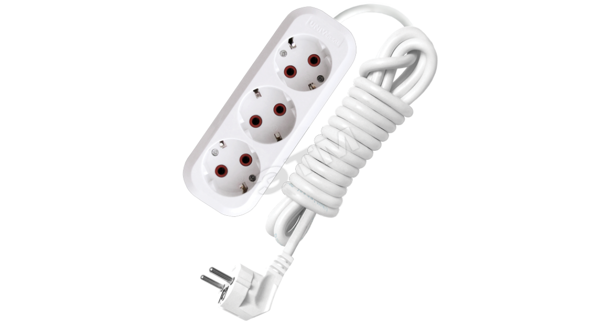 Купить Удлинитель бытовой 3х3м с заземлением 10А У10-554 554-03 УНИВЕРСАЛ оптом в Москве