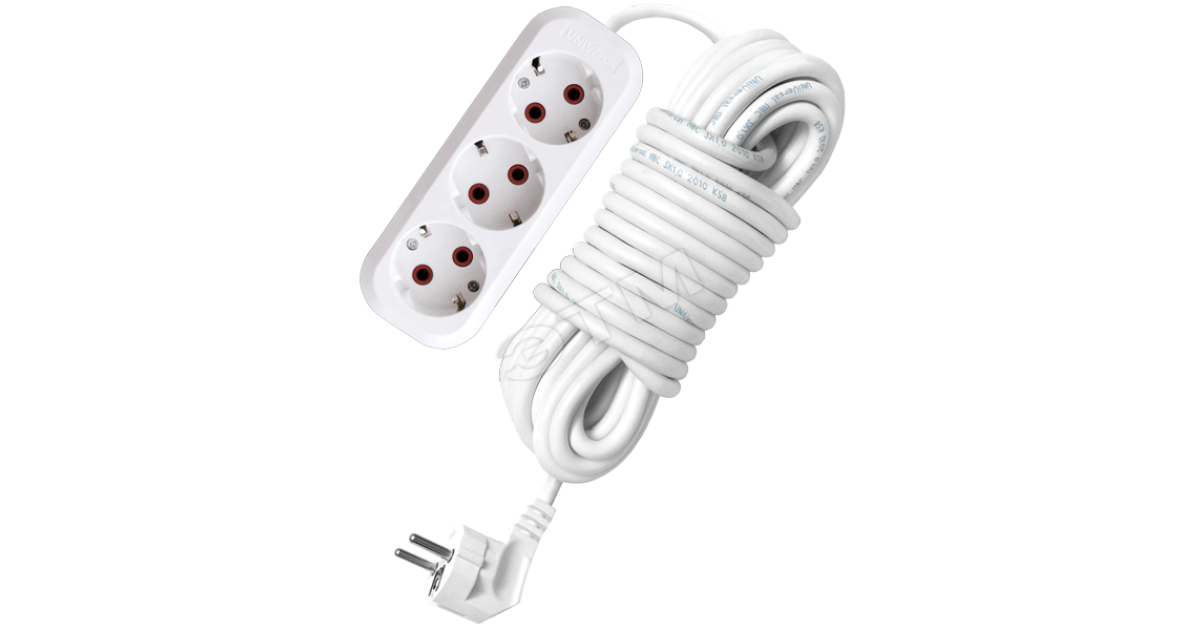 Купить Удлинитель бытовой 3х10м с заземлением 10А У10-554 554-10 УНИВЕРСАЛ оптом в Москве