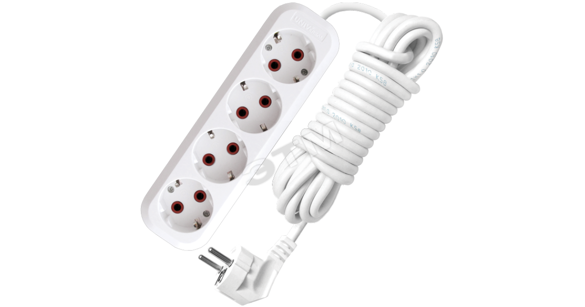 Купить Удлинитель бытовой 4х5м с заземлением 10А У10-555 555-05 УНИВЕРСАЛ оптом в Москве