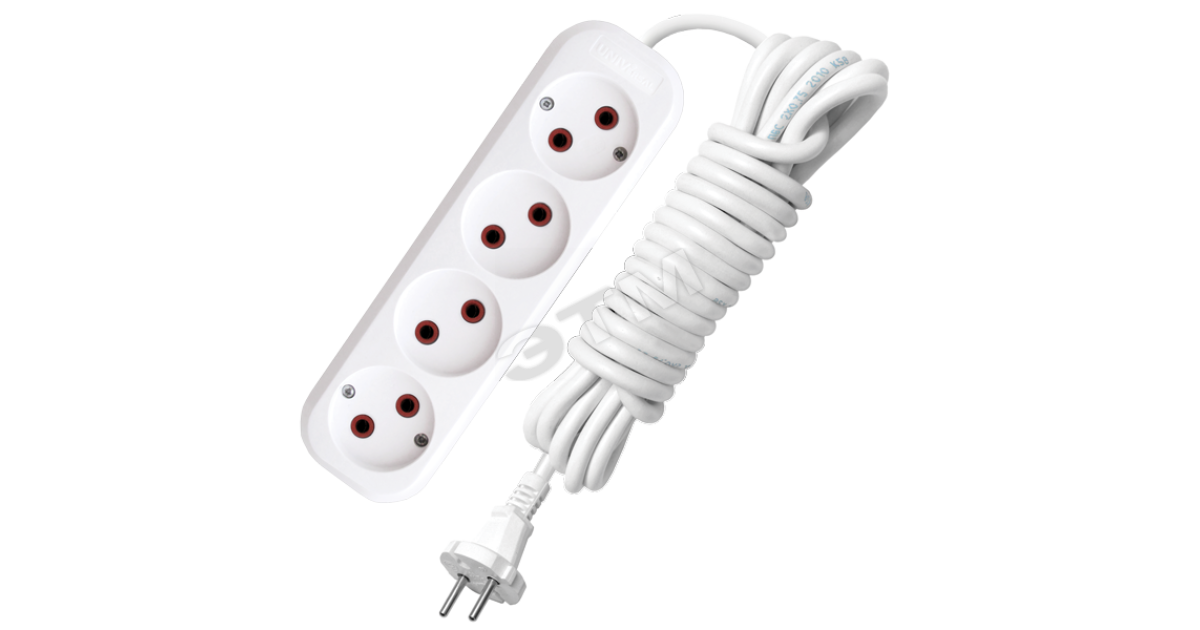 Купить Удлинитель бытовой 4х3м без заземления 6А У6-766М 766м-03 УНИВЕРСАЛ оптом в Москве